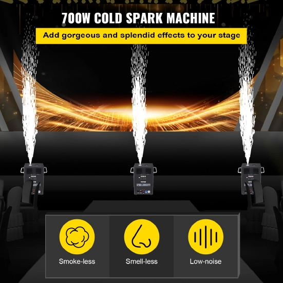 Black sparkfire pyrotechnic effect machine for events