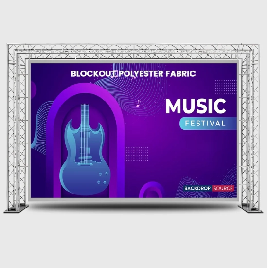 Aluminum truss structure with banner display for events